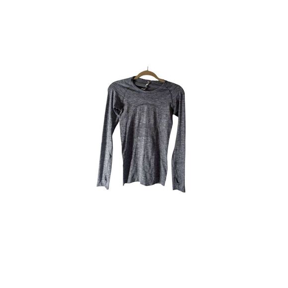 LULULEMON ATHLETICA Swiftly Tech Long Sleeve in Heathered Slate Size 4 - Picture 4 of 6